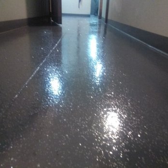 Mammoth Coating Solutions - Solid color epoxy coating with silver glitter broadcasted throughout - Masonry/Concrete Near Me