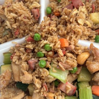 Grand China - Cashew chicken with pork fried rice - sorry only got a pic of the leftovers! - Chinese Near Me - Placerville, California Grand China - Cashew chicken with pork fried rice - sorry only got a pic of the leftovers! - Chinese Near Me - Placerville, California