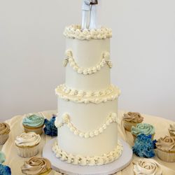 Mini 2 Tier Cake (4" & 6") and Cupcakes