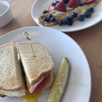 Eggsquisite Cafe - BLT and E Sandwich side crepe - Breakfast & Brunch Near Me - Southlake, Texas