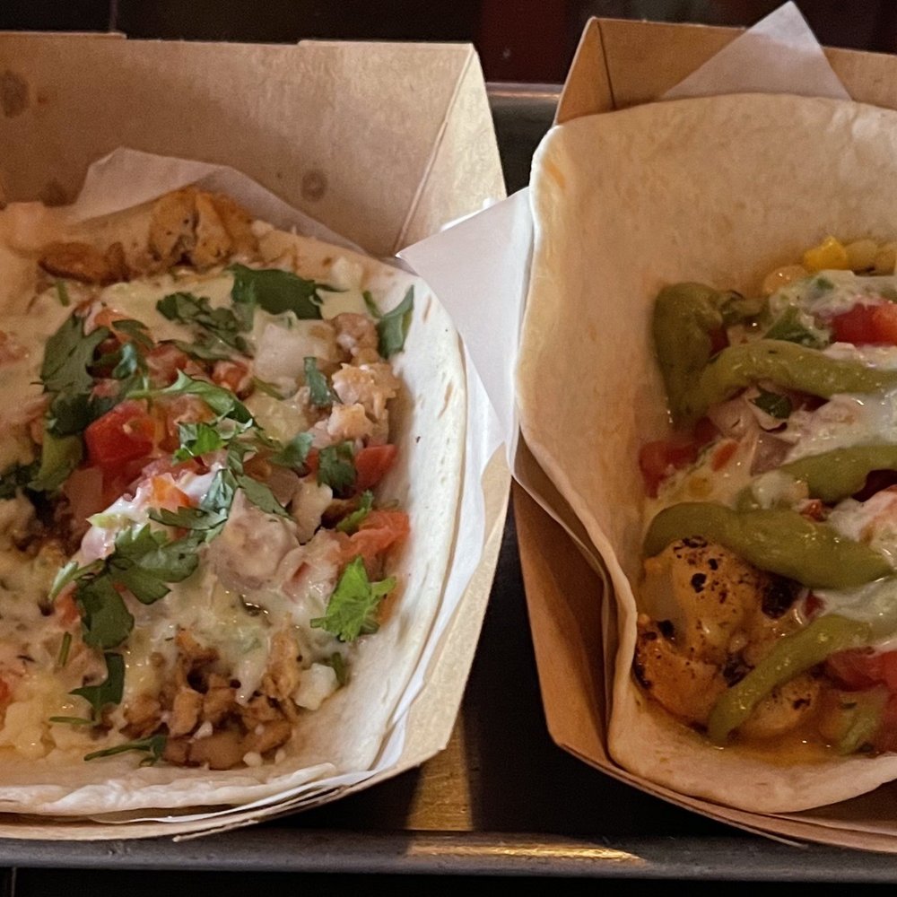Vinyl Taco - Cilantro lime chicken and shrimp a la parilla tacos - Tapas/Small Plates Near Me - Fargo, North Dakota Vinyl Taco - Cilantro lime chicken and shrimp a la parilla tacos - Tapas/Small Plates Near Me - Fargo, North Dakota