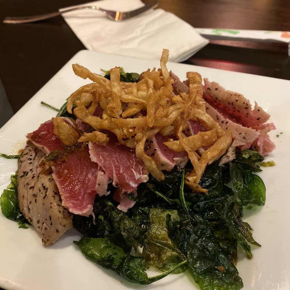 Yasuke Japanese Sushi - Tuna on a bed of torched spinach - Japanese Near Me - McAllen, Texas Yasuke Japanese Sushi - Tuna on a bed of torched spinach - Japanese Near Me - McAllen, Texas