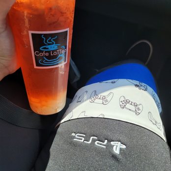 Cafe LaTTea - Strawberry Peach Green Tea with lychee jelly, 100% - Cafes Near Me - Cupertino, California Cafe LaTTea - Strawberry Peach Green Tea with lychee jelly, 100% - Cafes Near Me - Cupertino, California