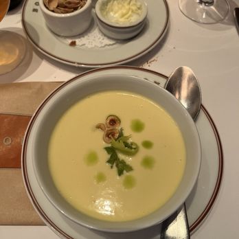 Bouchon - Chilled corn soup - French Near Me - Yountville, California Bouchon - Chilled corn soup - French Near Me - Yountville, California
