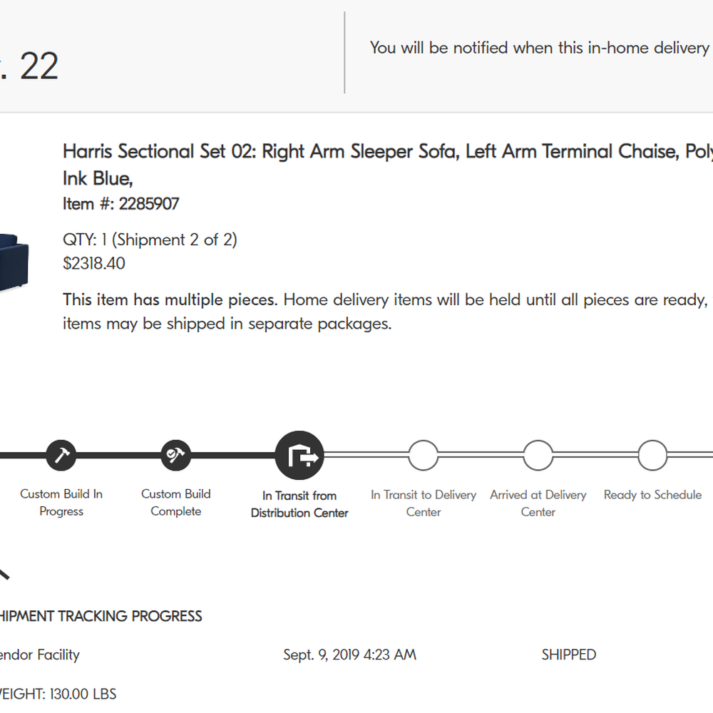west elm - Third time the estimated delivery date was pushed back - it was pushed 3 weeks each time. So ridiculous. - Furniture Stores Near Me - Denver, Colorado west elm - Third time the estimated delivery date was pushed back - it was pushed 3 weeks each time. So ridiculous. - Furniture Stores Near Me - Denver, Colorado
