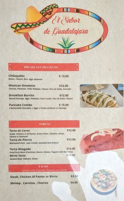 Menu photo 5 El Sabor De Guadalajara Richmond, CA