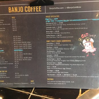 Banjo Coffee - Menu 1 - Coffee & Tea Near Me - Avondale Estates, Georgia Banjo Coffee - Menu 1 - Coffee & Tea Near Me - Avondale Estates, Georgia