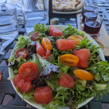 DANCIN Vineyards - Summer salad. Very fresh mixed greens with tomatoes and watermelon. - Wineries Near Me - Medford, Oregon