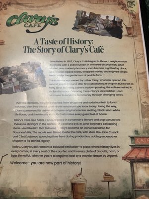 Menu photo 1 Clary's Cafe Savannah, GA