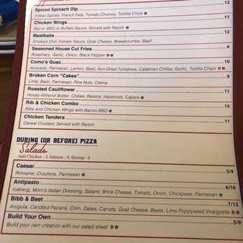 COMO's Restaurant - Menu page 1: appetizers and salads - Pizza Near Me - Ferndale, Michigan COMO's Restaurant - Menu page 1: appetizers and salads - Pizza Near Me - Ferndale, Michigan