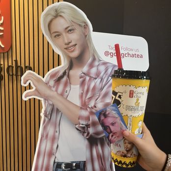Gong Cha - Chalfont - Felix standee and Peanuts surprise punch cup - Bubble Tea Near Me - Chalfont, Pennsylvania