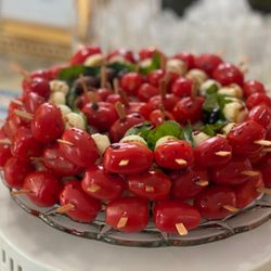 Delectable Dining by Chef Gail - Caprese Skewers Tower