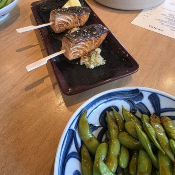 Kiki On Ludlow - Salmon skewer and edamame - Asian Fusion Near Me - Cincinnati, Ohio