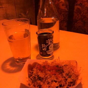 Quinn’s - Octopus dumplings with bonito flakes and Orion, a great Japanese lager - Japanese Near Me - Beacon, New York