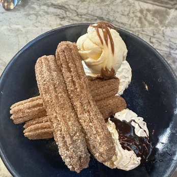Caló Kitchen + Tequila - Churros with vanilla ice cream ...yum! - Cocktail Bars Near Me - Costa Mesa, California