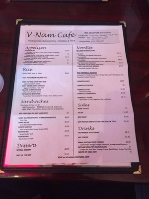 Menu photo 5 V-Nam Cafe New York, NY Menu photo 5 V-Nam Cafe New York, NY