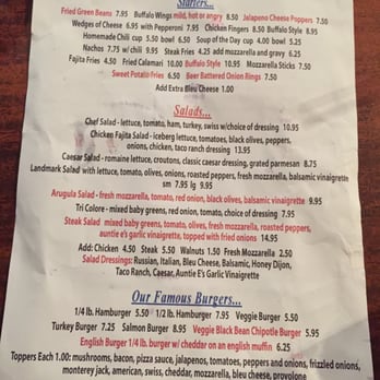 The Landmark - NEW MENU (front) as of 3/1/15 - American Near Me - Livingston, New Jersey The Landmark - NEW MENU (front) as of 3/1/15 - American Near Me - Livingston, New Jersey