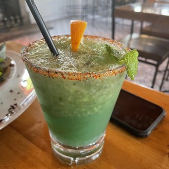 Casa Corazon Restaurant - A drink the bartender made had mezcal and cucumber - Mexican Near Me - Phoenix, Arizona
