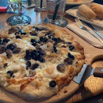 Steve's Bar & Grill - White Seafood pizza-shrimp, clams, mushrooms, olives - Bars Near Me - Bellevue, Washington Steve's Bar & Grill - White Seafood pizza-shrimp, clams, mushrooms, olives - Bars Near Me - Bellevue, Washington