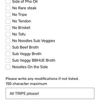 Pho N Mor - Their website which "supposedly offers modification" but the male waiter said they don't (as of 01/15 @8.05pm approx) - Vietnamese Near Me - Alhambra, California Pho N Mor - Their website which "supposedly offers modification" but the male waiter said they don't (as of 01/15 @8.05pm approx) - Vietnamese Near Me - Alhambra, California