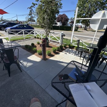 The Way Cafe - A very nice, comfortable, shady patio.  A delight! - Cafes Near Me - Blaine, Washington