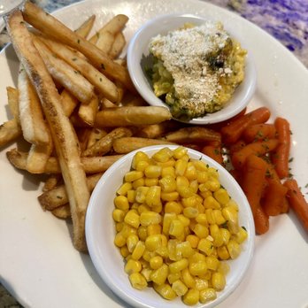 Cheddar's Scratch Kitchen - Vegetable Plate (French Fries, Broccoli Cheese Casserole, Sweet Baby Carrots, & Buttered Off-The-Cob Corn) - Comfort Food Near Me - Pembroke Pines, Florida Cheddar's Scratch Kitchen - Vegetable Plate (French Fries, Broccoli Cheese Casserole, Sweet Baby Carrots, & Buttered Off-The-Cob Corn) - Comfort Food Near Me - Pembroke Pines, Florida