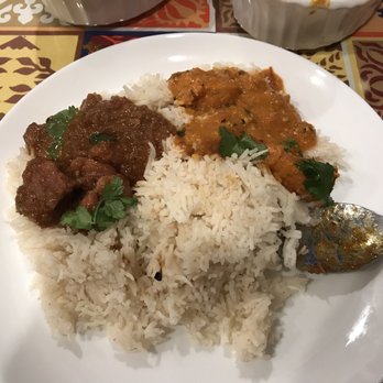 Desi Kitchen - Chicken Tikka Masala and Lamb curry on rice - Indian Near Me - Hallowell, Maine