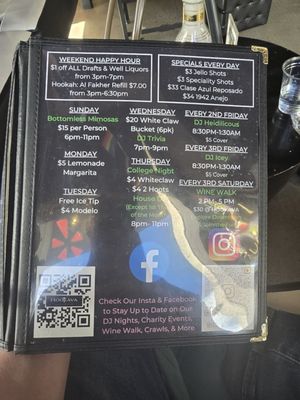 Menu photo 1 Hookava Reno, NV Menu photo 1 Hookava Reno, NV