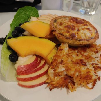 Sandpiper Cafe - Quiche! Swap regular potatoes for crispy hash browns. Today's was a creamy mushroom, zucchini, polish sausage mix and it was fantastic. - Breakfast & Brunch Near Me - Juneau, Alaska