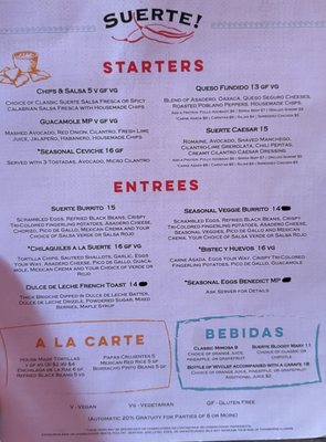 Menu photo 1 Que Bueno Suerte! Denver, CO Menu photo 1 Que Bueno Suerte! Denver, CO