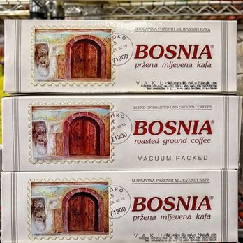 Hamilton Euromarket - boxes of bosinia coffee - International Grocery Near Me - Alhambra, California