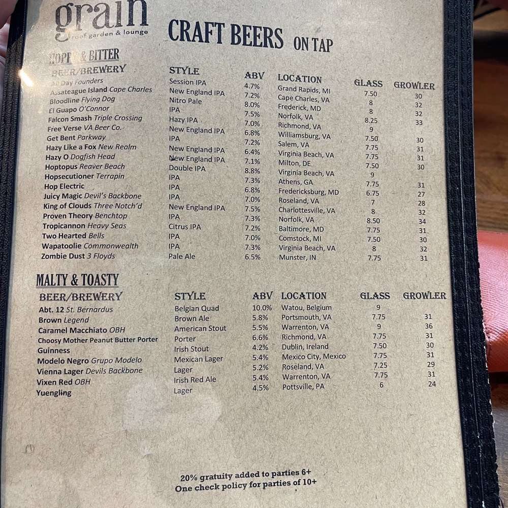 Grain - Beer Gardens Near Me - Norfolk, Virginia