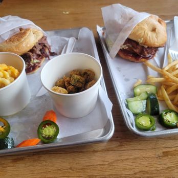 Gram's Mission BBQ - Pulled pork sandwich and sliced brisket sandwich - Soul Food Near Me - Riverside, California Gram's Mission BBQ - Pulled pork sandwich and sliced brisket sandwich - Soul Food Near Me - Riverside, California