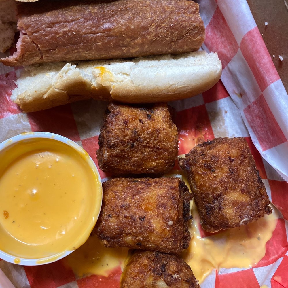 Indian Head Road House - The hot dog is dried, cheese was all over inside the box, and the tater kegs were burnt so badly you couldn't taste the bacon inside - American Near Me - Russells Point, Ohio Indian Head Road House - The hot dog is dried, cheese was all over inside the box, and the tater kegs were burnt so badly you couldn't taste the bacon inside - American Near Me - Russells Point, Ohio