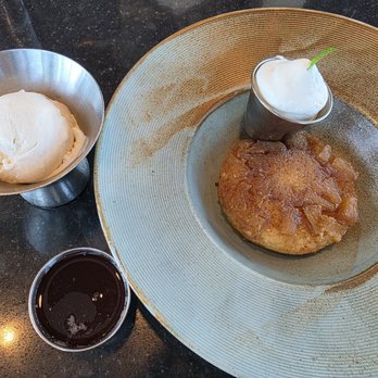 Teak - Pineapple upside down cake with ice cream - New American Near Me - St. Petersburg, Florida Teak - Pineapple upside down cake with ice cream - New American Near Me - St. Petersburg, Florida