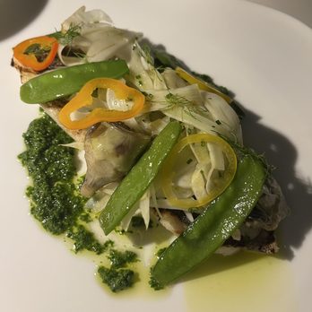 Le Jardinier - EUROPEAN SEA BASS, CHIMICHURRI, SEARED CHIPOLLINI ONION & CHILLED FENNEL SALAD - French Near Me - Miami, Florida Le Jardinier - EUROPEAN SEA BASS, CHIMICHURRI, SEARED CHIPOLLINI ONION & CHILLED FENNEL SALAD - French Near Me - Miami, Florida
