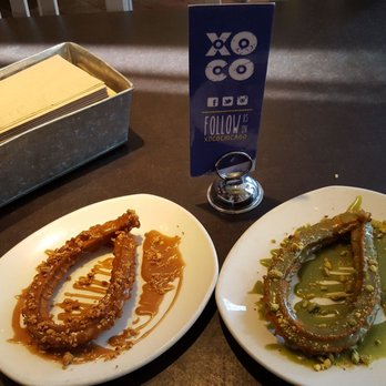Xoco - Nutella churro (left) pistachio churro (right) pistachio has a hint of cherry taste - Mexican Near Me - Chicago, Illinois