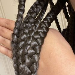 Adja Hair Braiding - This is a couple hrs after leaving the shop for the SECOND TIME all of my real hair sticking out!