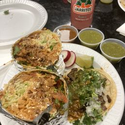 Al Pastor Burrito and Carne Asada Taco Al Pastor Burrito and Carne Asada Taco