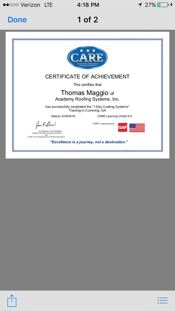 Slide of Maggio's Roofing