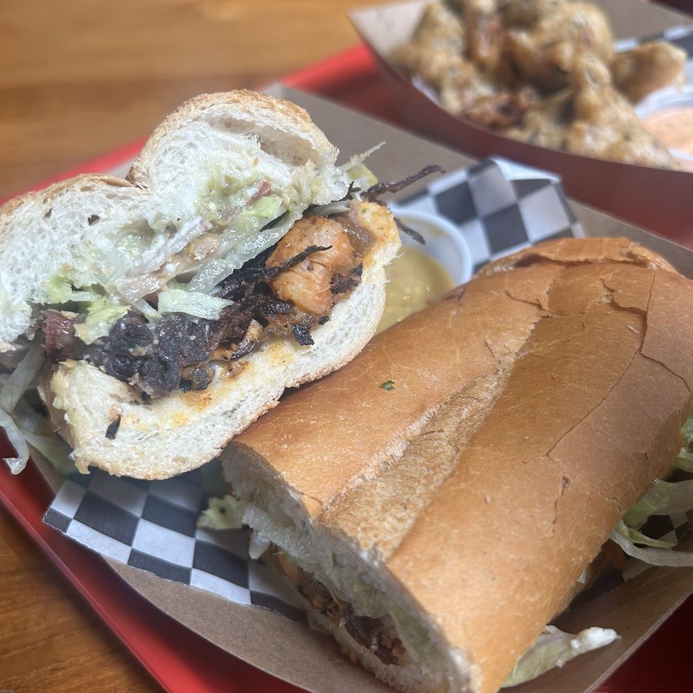 Alma Y Sazon - Torta Mexicana with Al pastor & asada - Tacos Near Me - Emeryville, California Alma Y Sazon - Torta Mexicana with Al pastor & asada - Tacos Near Me - Emeryville, California