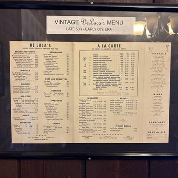 Deluca's Restaurant - Menu from the 1960's - Pizza Near Me - Westland, Michigan Deluca's Restaurant - Menu from the 1960's - Pizza Near Me - Westland, Michigan