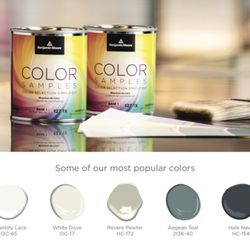 Whitestone Hardware - Color samples help you visualize the transformation you can have with paint. #benjaminmoore #paint #whitestone