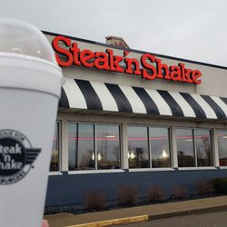 Steak ’n Shake - Classic...steak burger & chocolate milkshake!