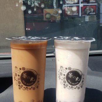 Tea Maru - Tea Maru Latte (left), Taro Storm (right) - Bubble Tea Near Me - San Gabriel, California Tea Maru - Tea Maru Latte (left), Taro Storm (right) - Bubble Tea Near Me - San Gabriel, California