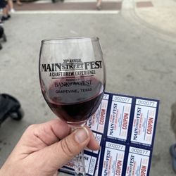 Grapevine Main Street Fest - Collectible wine glass and coupons