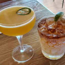 Spicy Pacific ($9 HH, regularly $15), Mai Tai ($9 HH, regularly $15)
