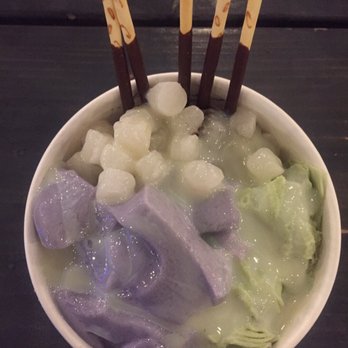The Block - Green Tea Snow with Taro Pudding at Snocream - Asian Fusion Near Me - Annandale, Virginia