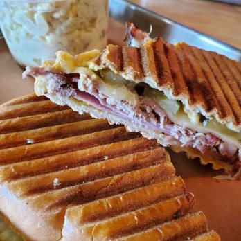 SmokehouseQ - Cuban sandwich with a mustard & egg style potato salad - Barbeque Near Me - Roswell, Georgia SmokehouseQ - Cuban sandwich with a mustard & egg style potato salad - Barbeque Near Me - Roswell, Georgia