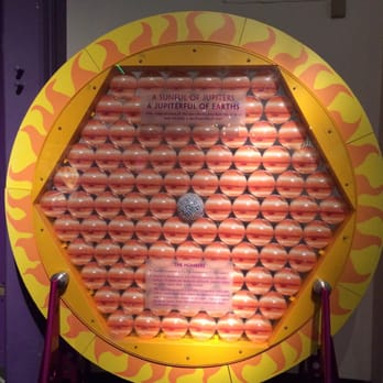 Pacific Science Center - Cool display to show the size comparison between Earth, Jupiter, and the Sun. - Museums Near Me - Seattle, Washington Pacific Science Center - Cool display to show the size comparison between Earth, Jupiter, and the Sun. - Museums Near Me - Seattle, Washington